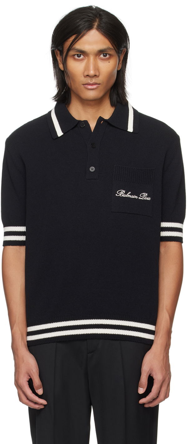 Сорочка поло Balmain Signature Polo чорний | CH1GB045KF96