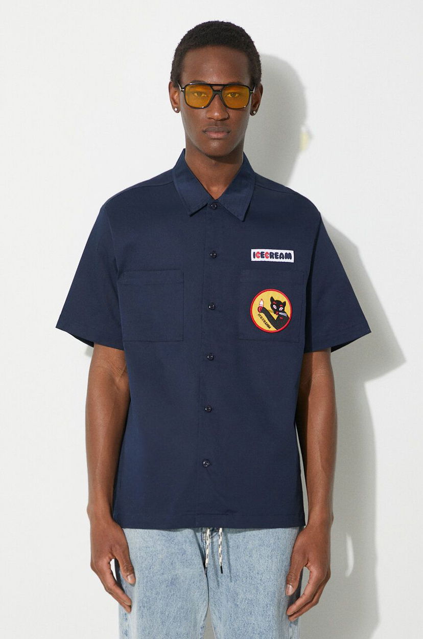Сорочка BBC IceCream ICECREAM Waitress Camp Collar Shirt темно-синій | IC24117