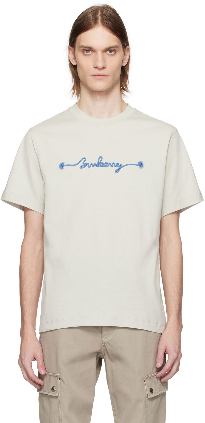 Футболка Burberry Burberry Knot Logo Cotton T-Shirt бежевий | 8106294