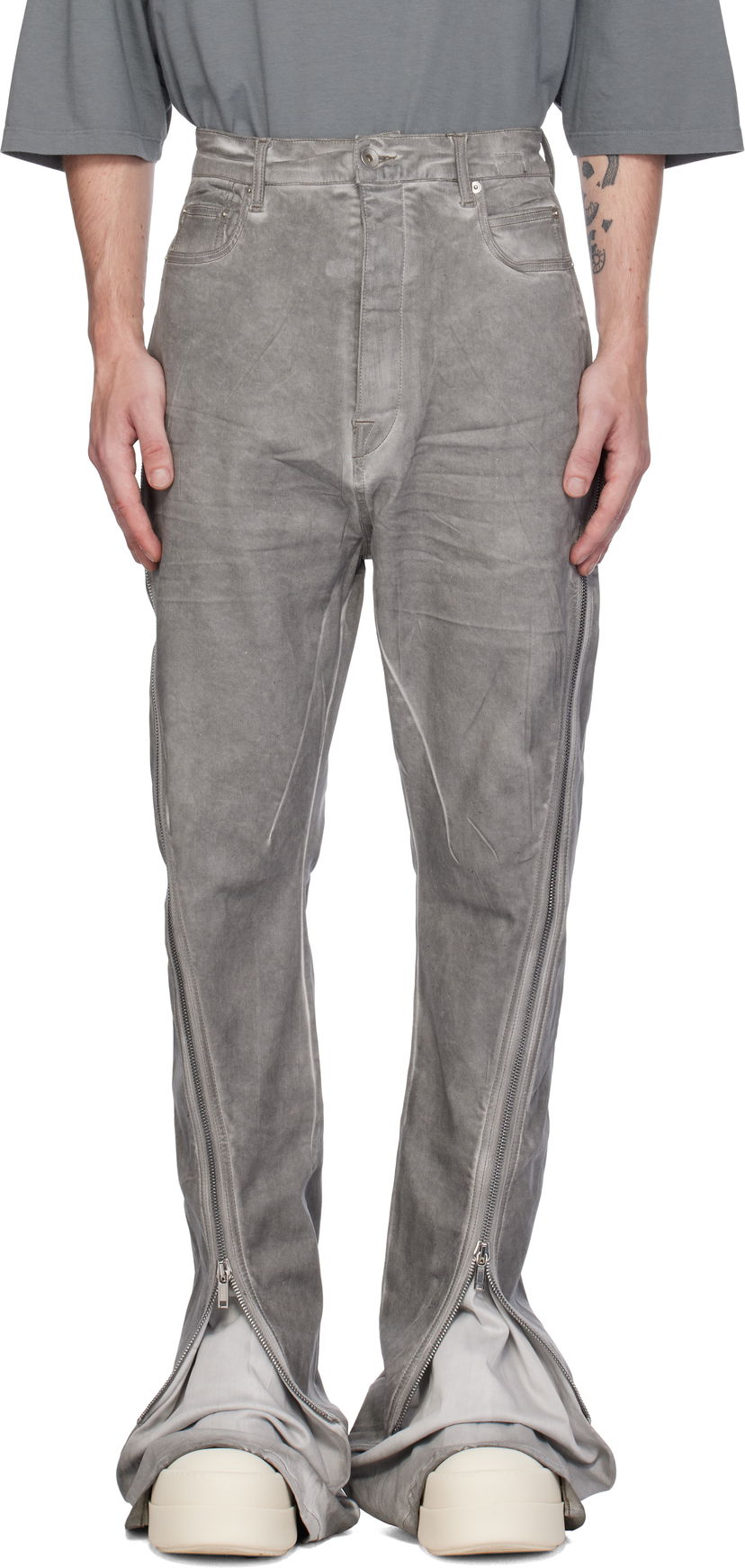 Джинси Rick Owens Porterville Bolan Banana Jeans Сірий | DU02D2363 HSCF