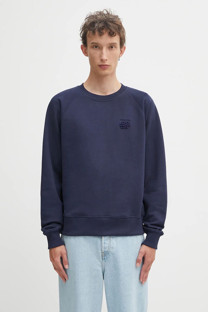 Світшоти Filling Pieces Filling Pieces Embroidered Knot Sweatshirt темно-синій | 422530500143