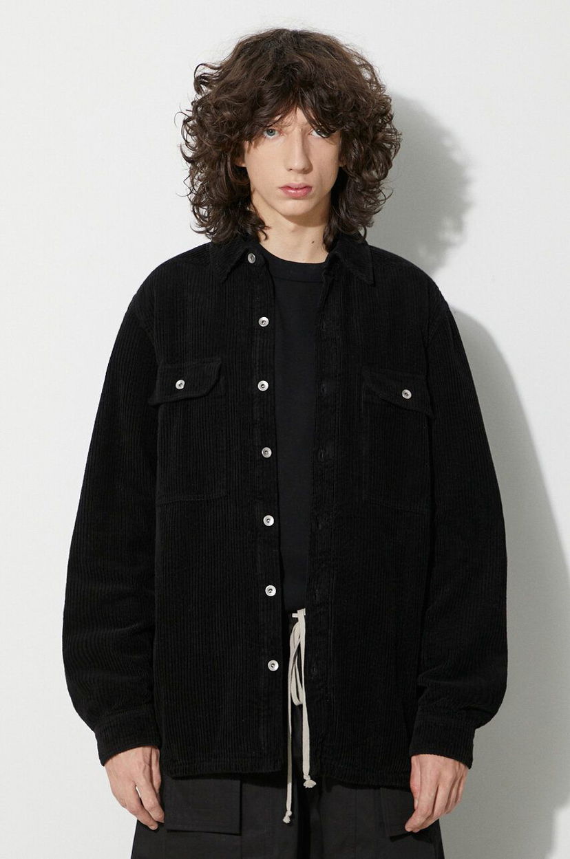 Сорочка Rick Owens Corduroy Shirt Jacket чорний | DU02C5755.HC