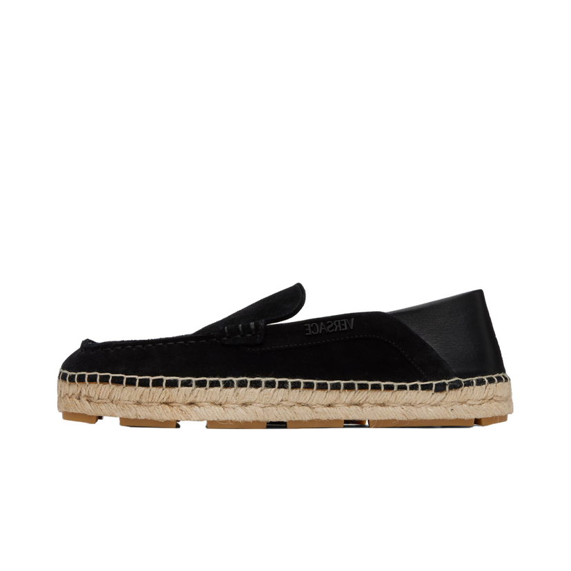 Кросівки та взуття Versace Black Logo Suede Espadrilles чорний | 1015926_1A11237