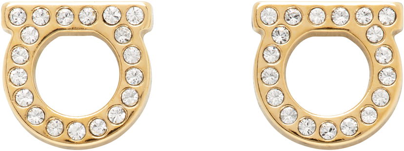 Сережки FERRAGAMO Salvatore Ferragamo Gancini Crystal Earrings Металік | 696576