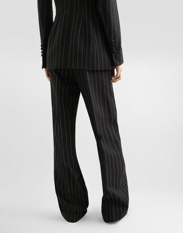 Штани Dolce & Gabbana Dolce & Gabbana Straight-Leg Pinstripe Wool Pants with Turn-Ups чорний | FTDBVTFR22MS8051, 3
