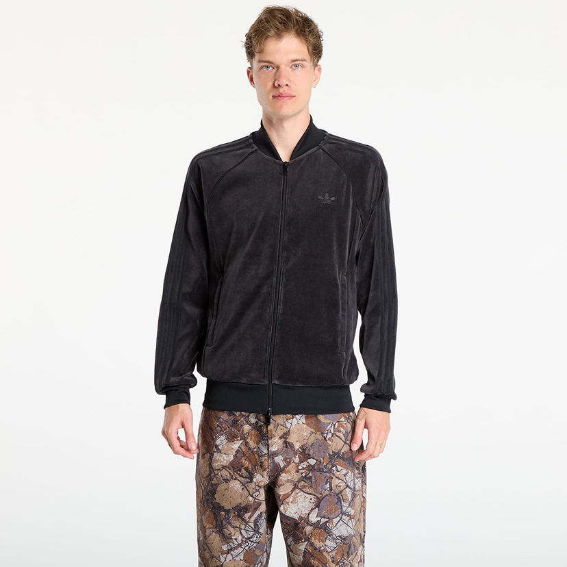 Світшоти adidas Originals Sweatshirt adidas SST Adicolor Velour Track Top Black чорний | JX1559
