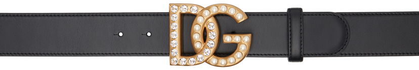 Ремені Dolce & Gabbana Black DG Belt чорний | BE1576 AQ339