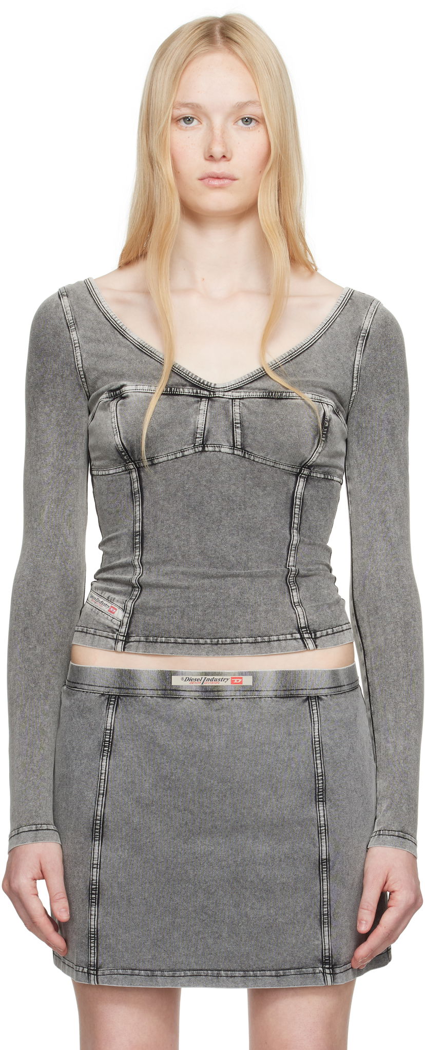 Спідниця Diesel Diesel T-Elin Long Sleeve Top Сірий | A16595 0NJBJ
