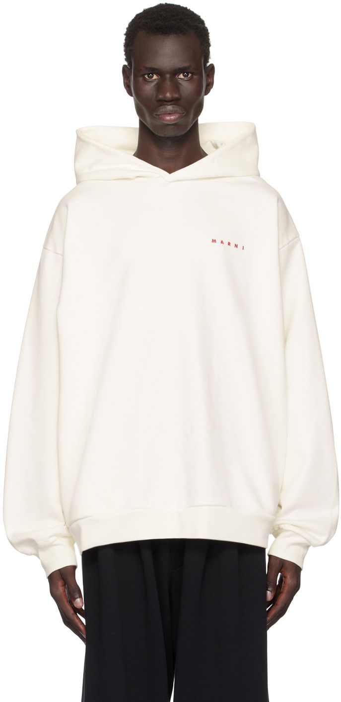 Світшоти Marni Wrinkled Logo Hoodie білий | FUMU0067PO USCW96