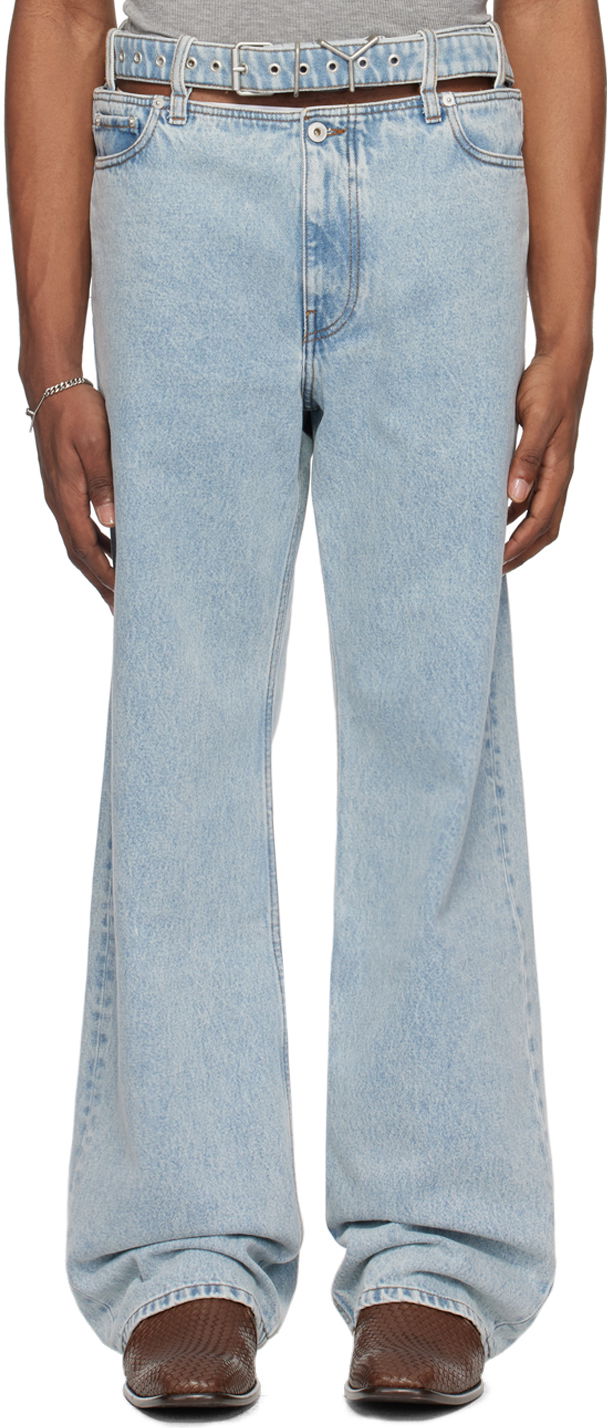 Джинси Y/PROJECT Blue Y Belt Jeans Синій | 207PA003