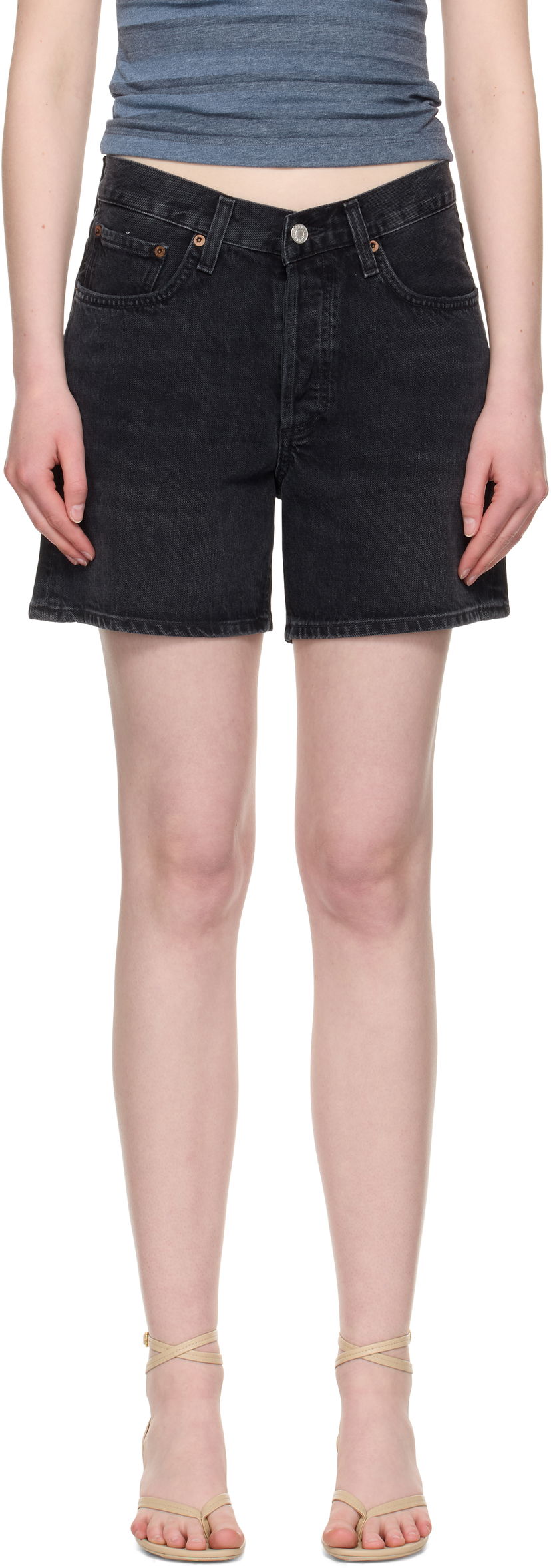 Шорти AGOLDE AGOLDE V-Waist Denim Shorts чорний | A225-1157