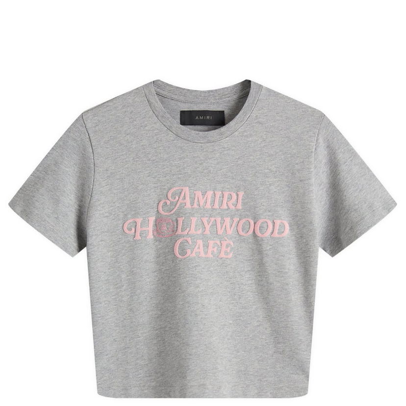 Кроп-топи AMIRI Amiri Hollywood Cafe Baby T-Shirt Сірий | AWJYTE1052