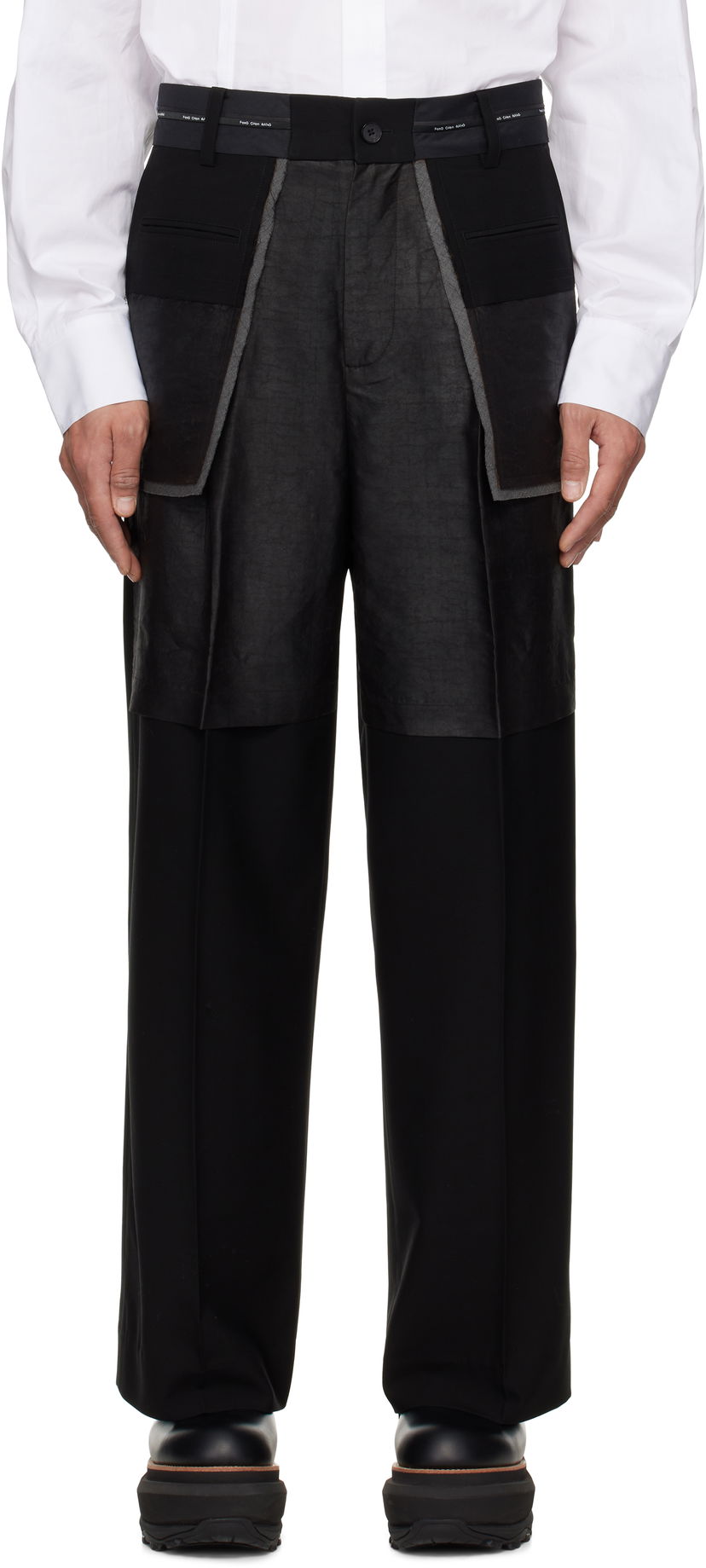 Штани Feng Chen Wang Feng Chen Wang Deconstructed Patchwork Trousers чорний | FUS19TR05