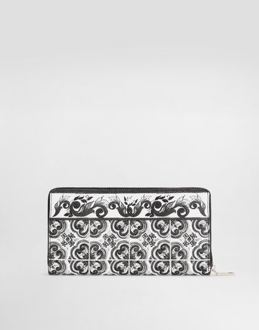 Гаманець Dolce & Gabbana Dolce & Gabbana Majolica Print Calfskin Zip-Around Wallet білий | BP1672AN719IU3TN, 2