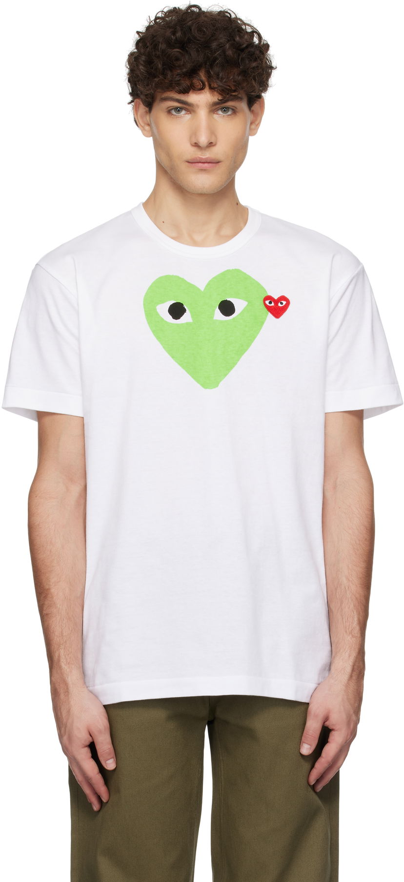 Футболка Comme des Garçons Pastel Heart & Emblem Graphic T-Shirt білий | AZ-T106-051