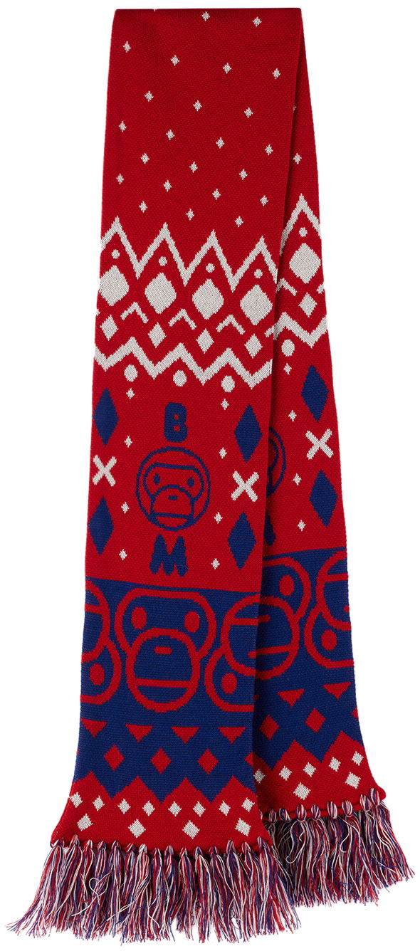 Шарф BAPE Baby Milo Nordic Knitted Scarf Червоний | 002GDI803006K