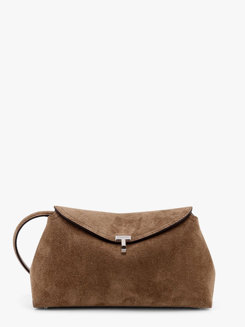 Сумочка TOTEME T-Lock Suede Clutch Bag Toteme Коричневий | 241WAL944LE0004104