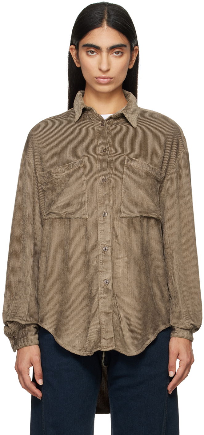 Сорочка Eckhaus Latta Ridge Shirt Коричневий | 1124-EL-PF24-R -