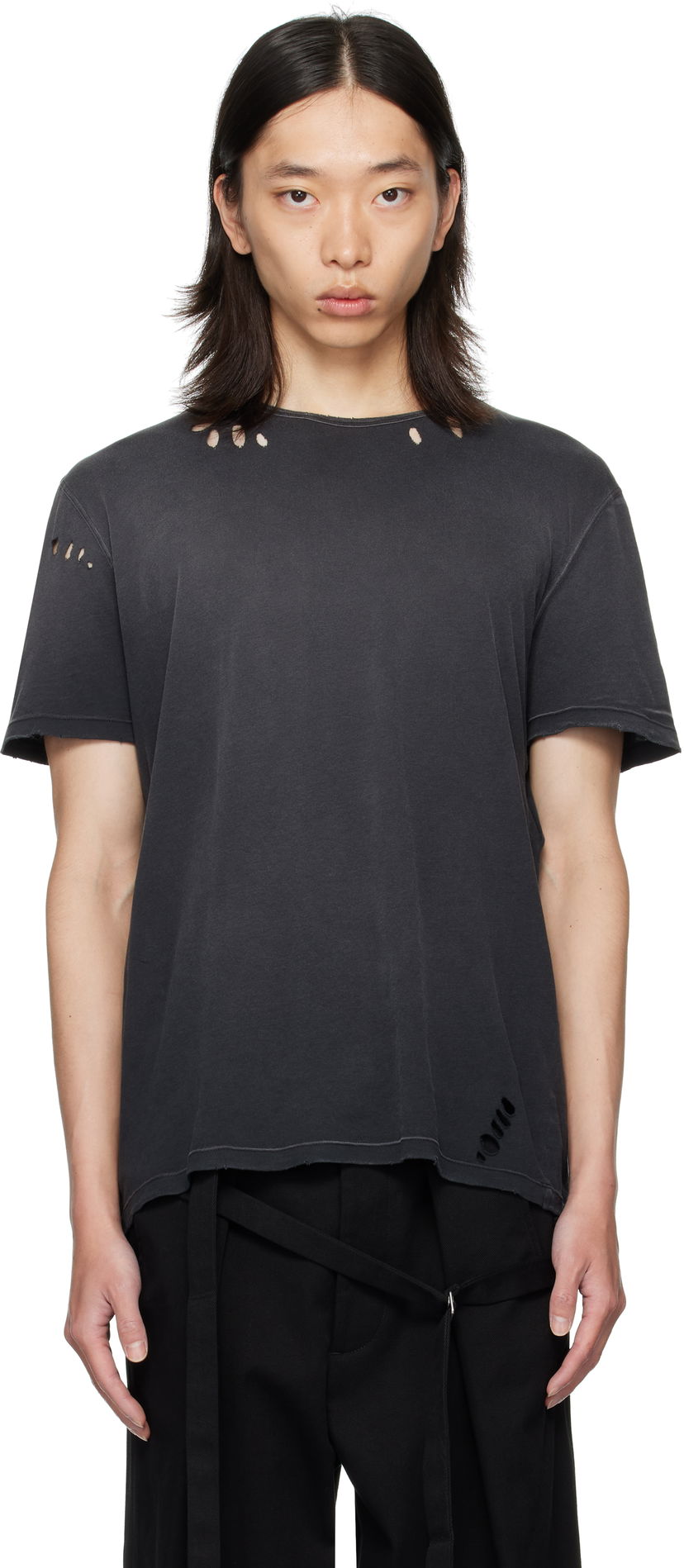 Футболка Ann Demeulemeester Ann Demeulemeester Eternal Eagle Baptist Distressed T-Shirt чорний | B0013414-FA638-098