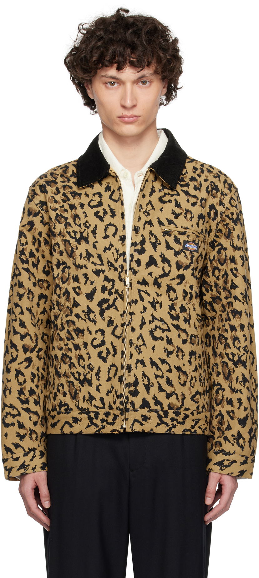 Куртка WACKO MARIA WACKO MARIA x Dickies Leopard Print Work Jacket бежевий | 25SS-WMO-DC03