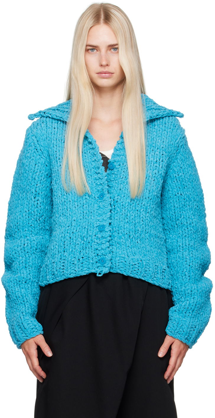 Cветр JW Anderson Blue Button Cardigan Бірюзовий | KW1226-YN0368