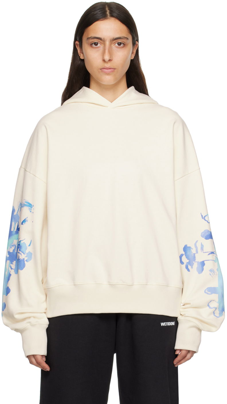 Світшоти We11done Floral Print Oversized Hoodie білий | WD-TH3-23-887-U-WH
