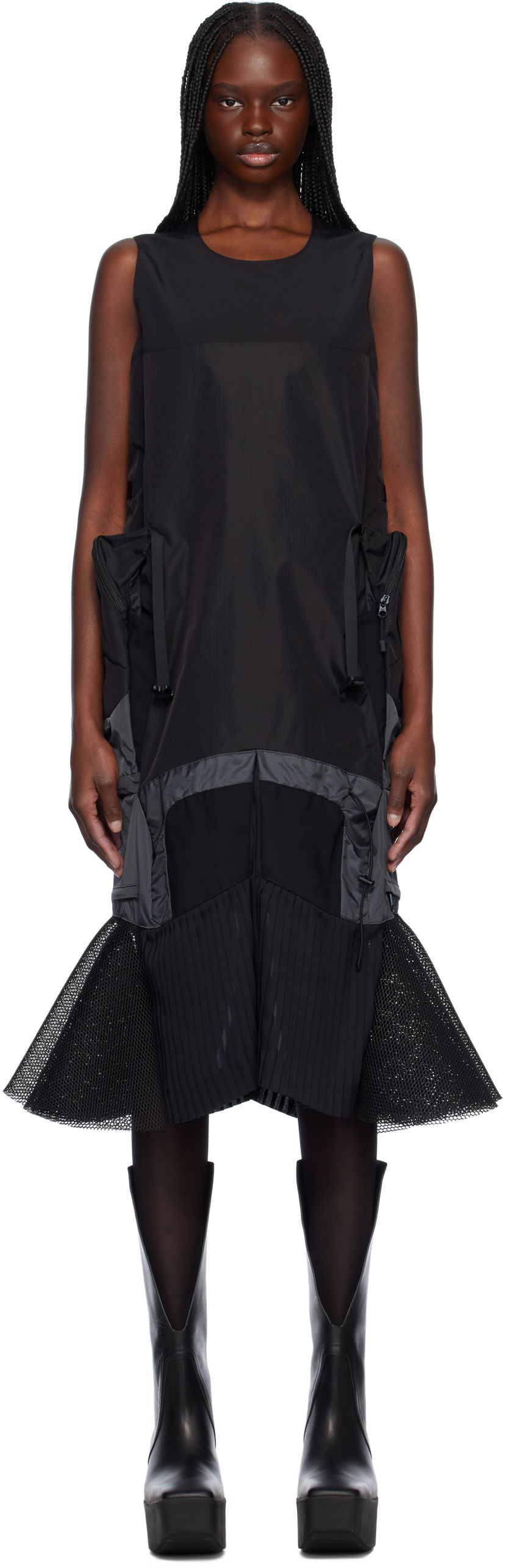 плаття Junya Watanabe Junya Watanabe Paneled Midi Dress чорний | JO-O024-051-1