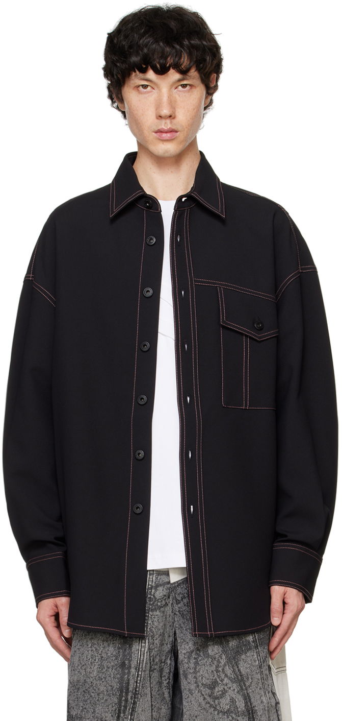 Сорочка Feng Chen Wang Feng Chen Wang Contrast Stitch Shirt чорний | FMF16SR06