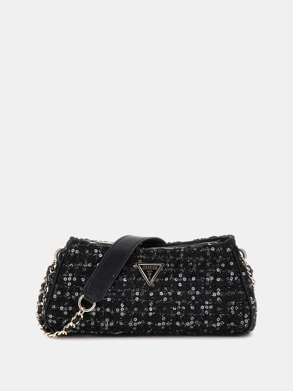 Сумочка GUESS Sequin Tweed Crossbody Bag чорний | HWBB8748160