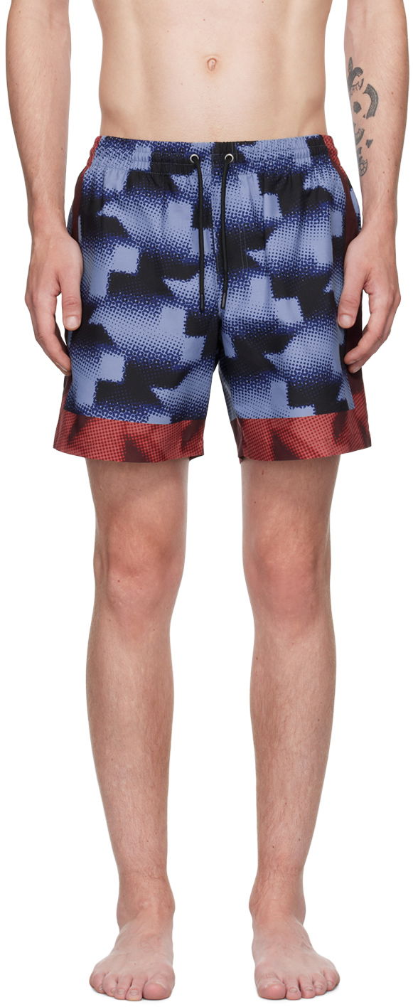 Купальники Dries Van Noten Printed Swim Shorts Синій | 242-022500-9266