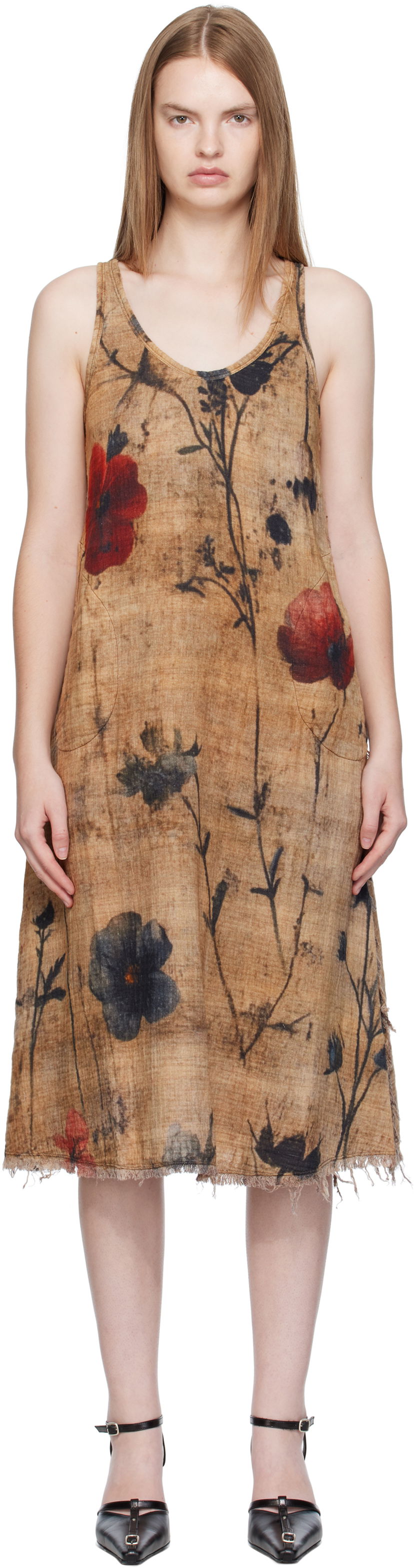 плаття R13 R13 Reversible Tank Midi Dress Коричневий | R13WR466-R583B