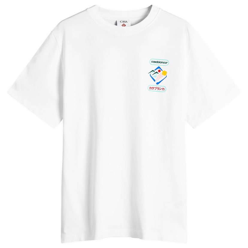 Футболка Casablanca Montagne Sportif Oversized T-Shirt, Size Large білий | MPF25-JTS-044-04