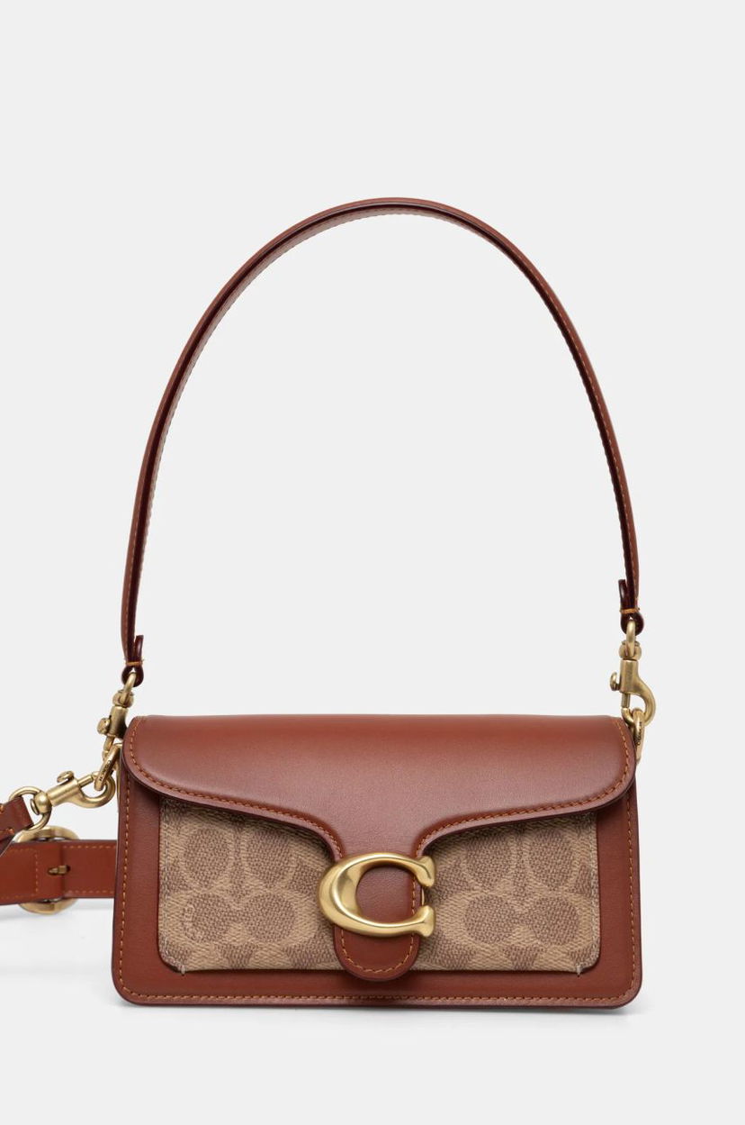 Сумочка Coach Brown Leather Shoulder Bag with Removable Strap Коричневий | CY200