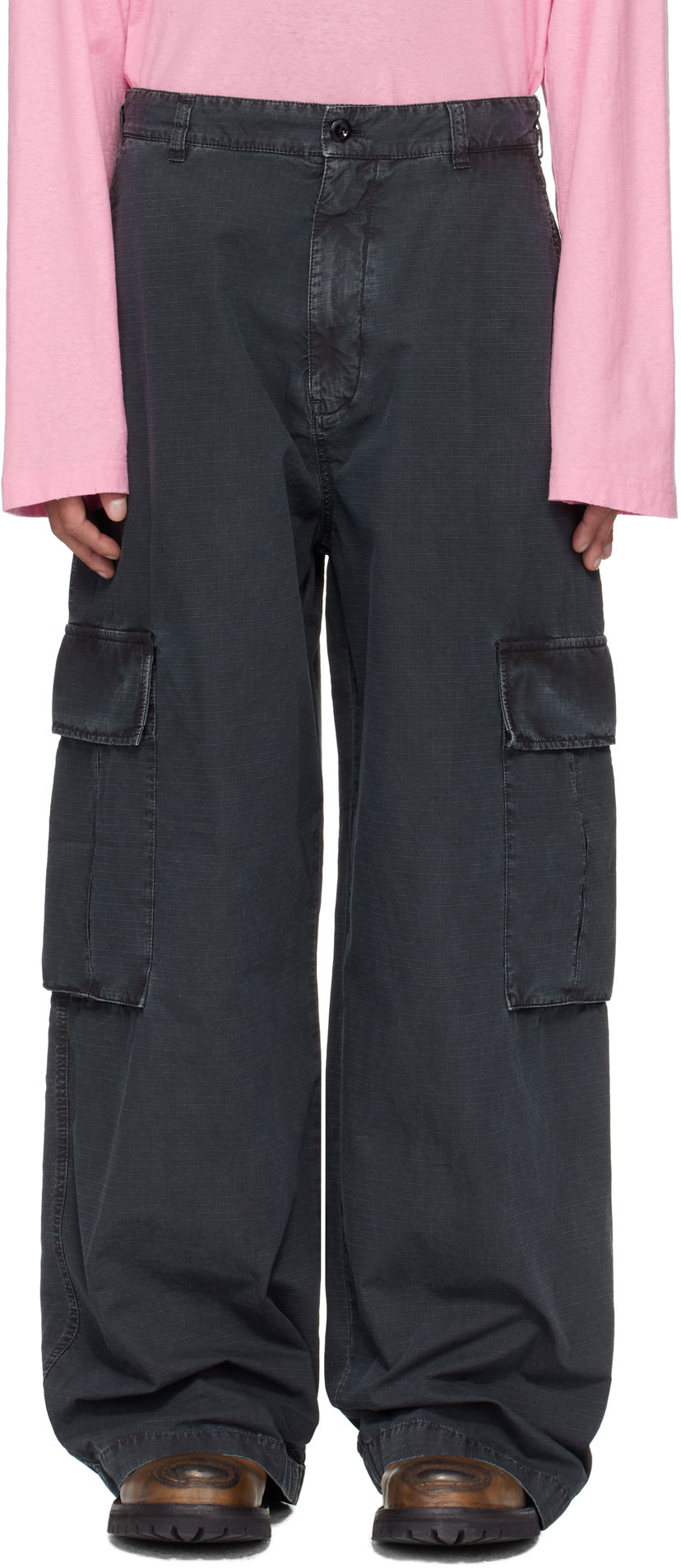 Штани карго Acne Studios Acne Studios Ripstop Cargo Pants чорний | BK0657-