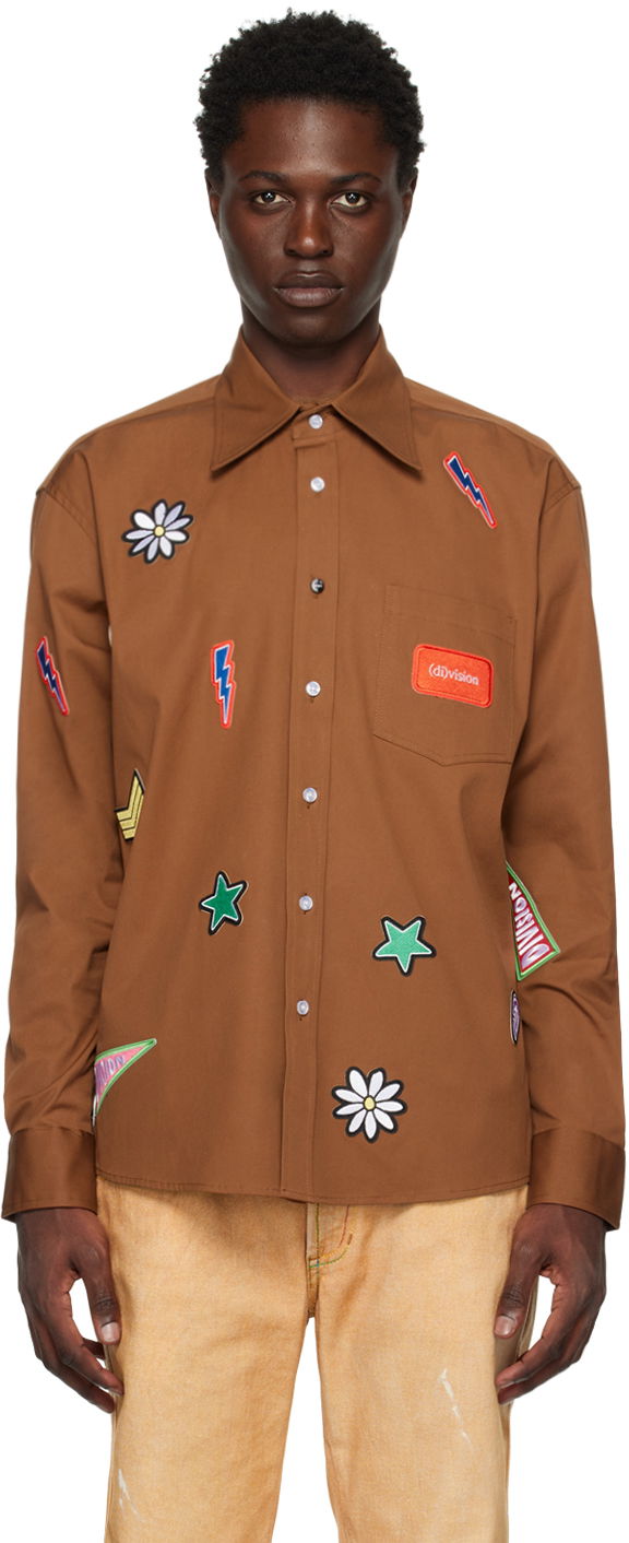 Сорочка (di)vision Brown Patchwork Shirt Коричневий | 46SS23