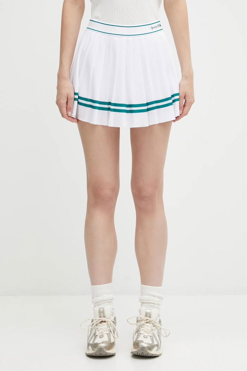 Спідниця Sporty & Rich Sporty & Rich Italic Logo Pleated Mini Skirt білий | SK005621313WH27