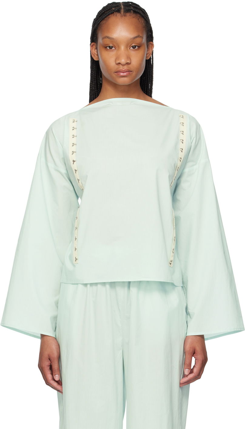Футболка Baserange Long Sleeve Blouse With Wide Neckline Зелений | TOVI-CO-SU24