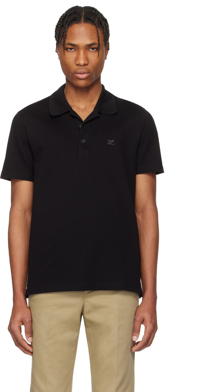 Сорочка поло Courrèges Courrèges 'AC' Piqué Polo чорний | 125JPO036JS0193