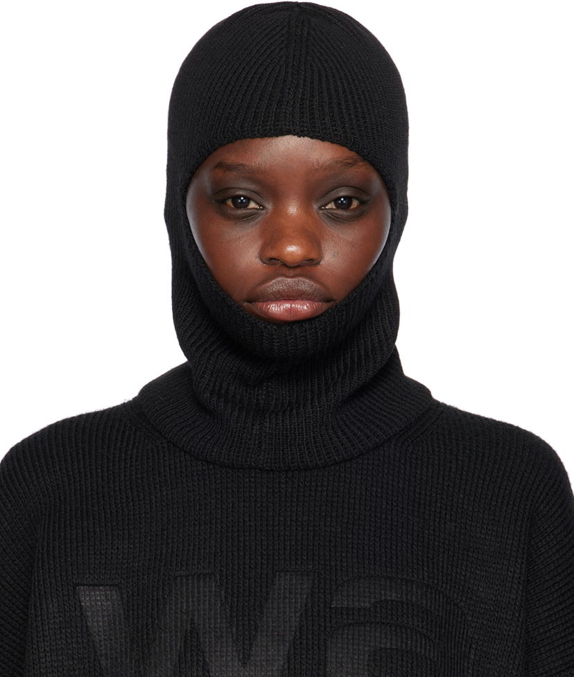 Шапка Alexander Wang Logo Compact Deboss Balaclava чорний | 4KC4239056