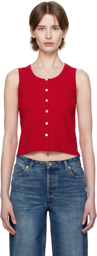 Безрукавка A.P.C. A.P.C. Buttoned Cropped Tank Top Червоний | VIALM-F23410, 0