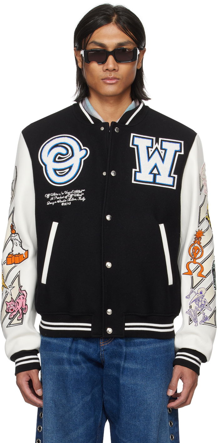 Куртка бомбер Off-White Patch Bomber Jacket чорний | OMJA059G23LEA0011001