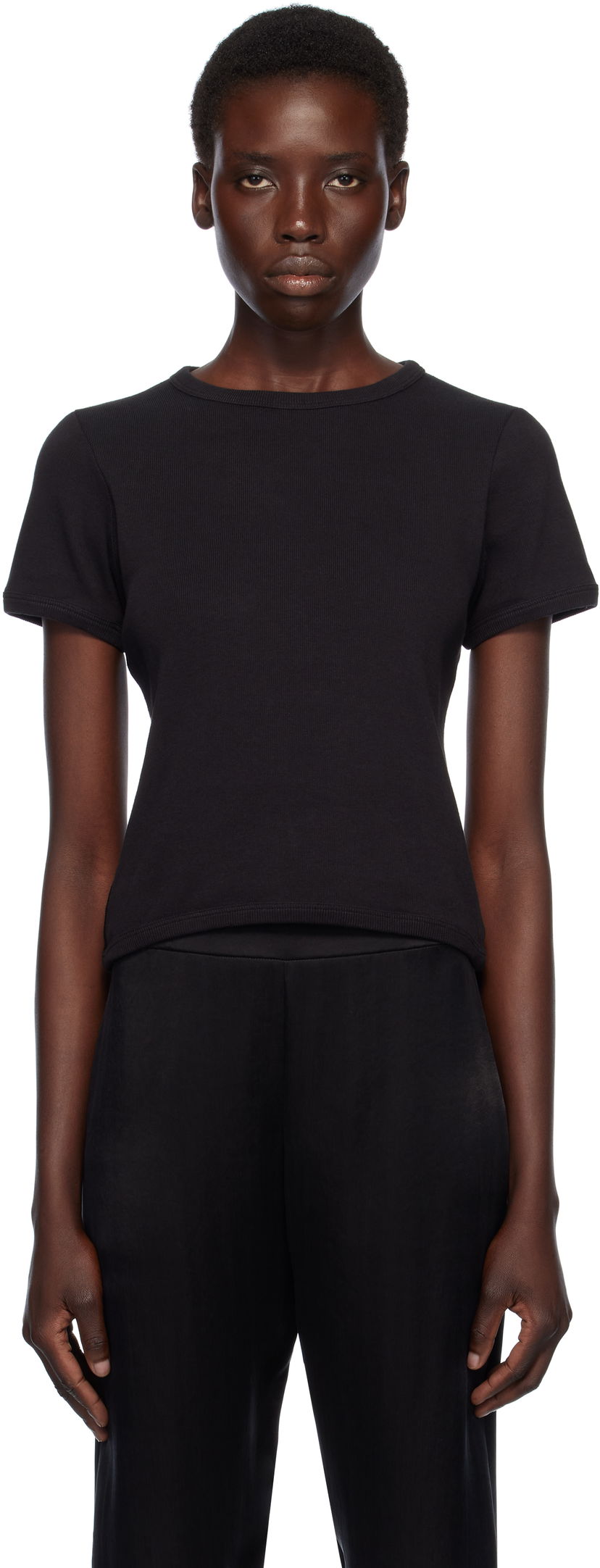 Футболка The Row The Row Torya Fitted Ribbed T-Shirt чорний | 9062-K660