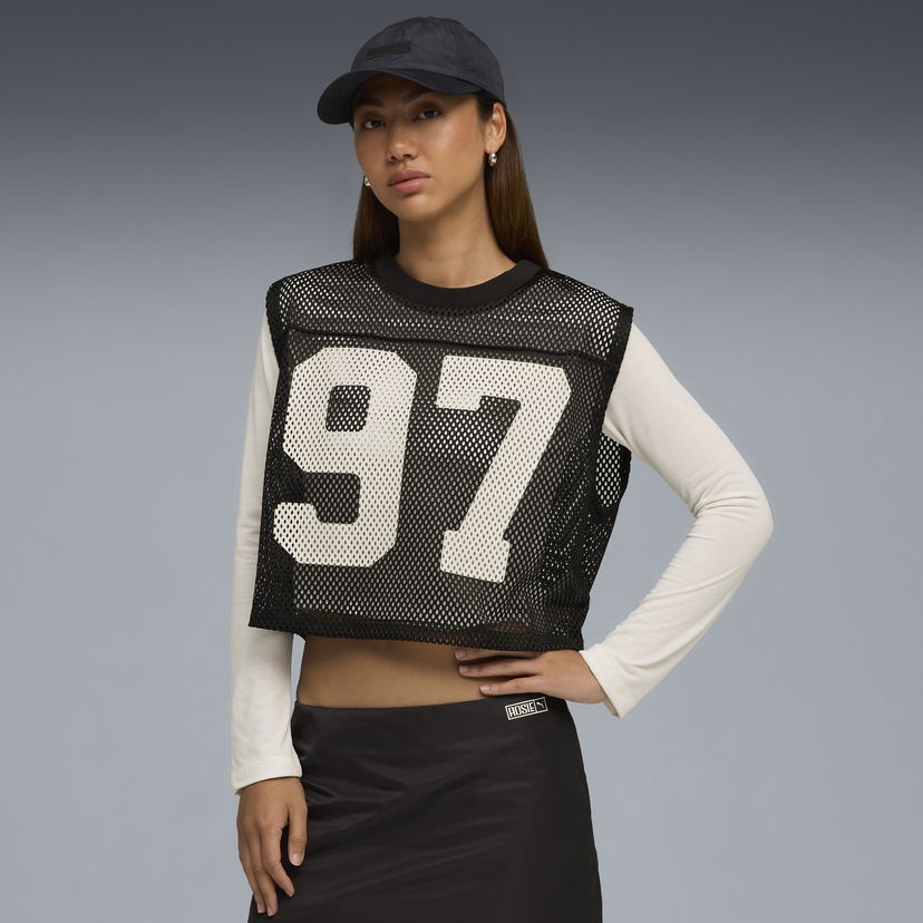 Кроп-топи Puma ROSÉ Cropped Mesh Relaxed Fit T-Shirt білий | 633804_01