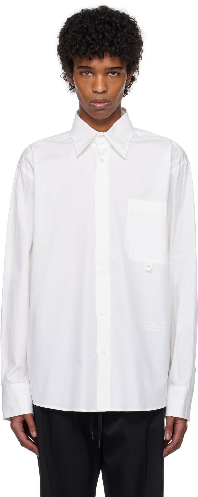 Сорочка Maison Margiela MM6 Maison Margiela Long-Sleeved Shirt білий | SH0DT0020 M35152