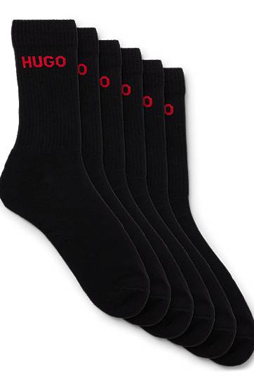 Шкарпетки BOSS Six-Pack of Quarter-Length Socks with Logo Detail by HUGO чорний | 50510187