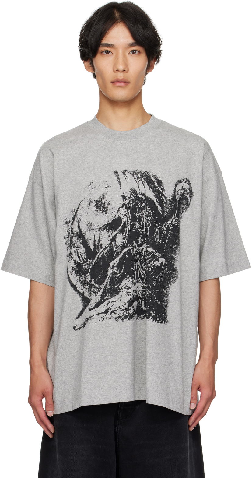 Футболка VETEMENTS Vetements Goth Oversized Graphic T-Shirt Сірий | UH76TR800G