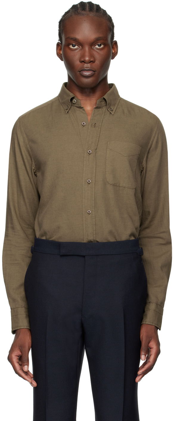 Сорочка Tom Ford Slim-Fit Shirt Зелений | HSO001-FMT045F24