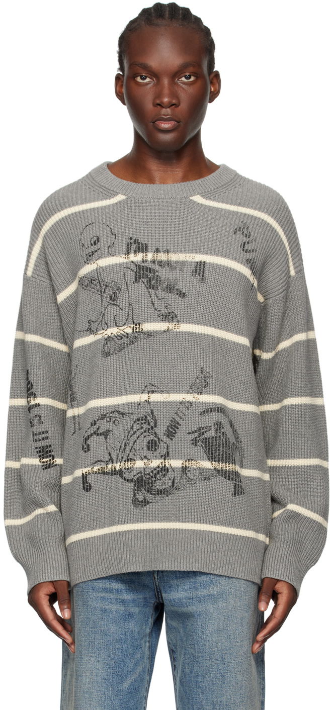 Cветр R13 R13 Striped Boyfriend Sweater Сірий | R13MY231-Y148B