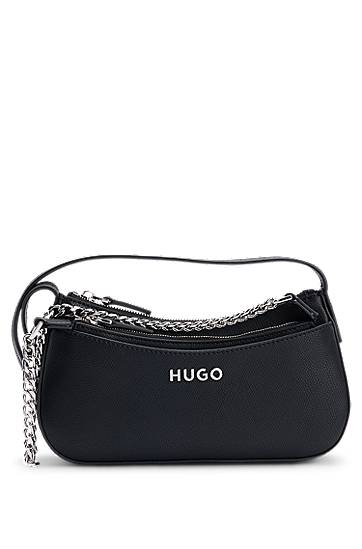 Сумочка BOSS HUGO Faux-Leather Crossbody Bag with Removable Clutch чорний | 50536079