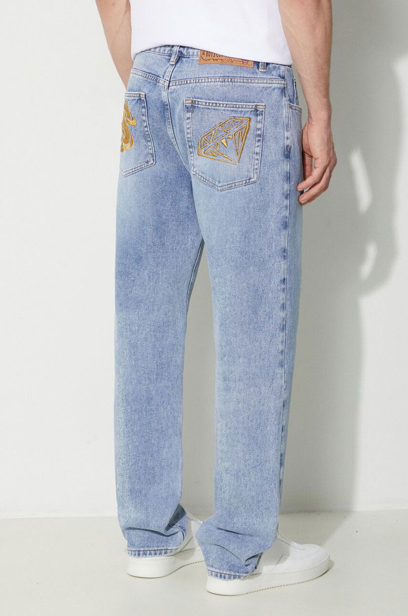 Джинси BILLIONAIRE BOYS CLUB Diamond & Dollar Embroidered Jeans Синій | B24152
